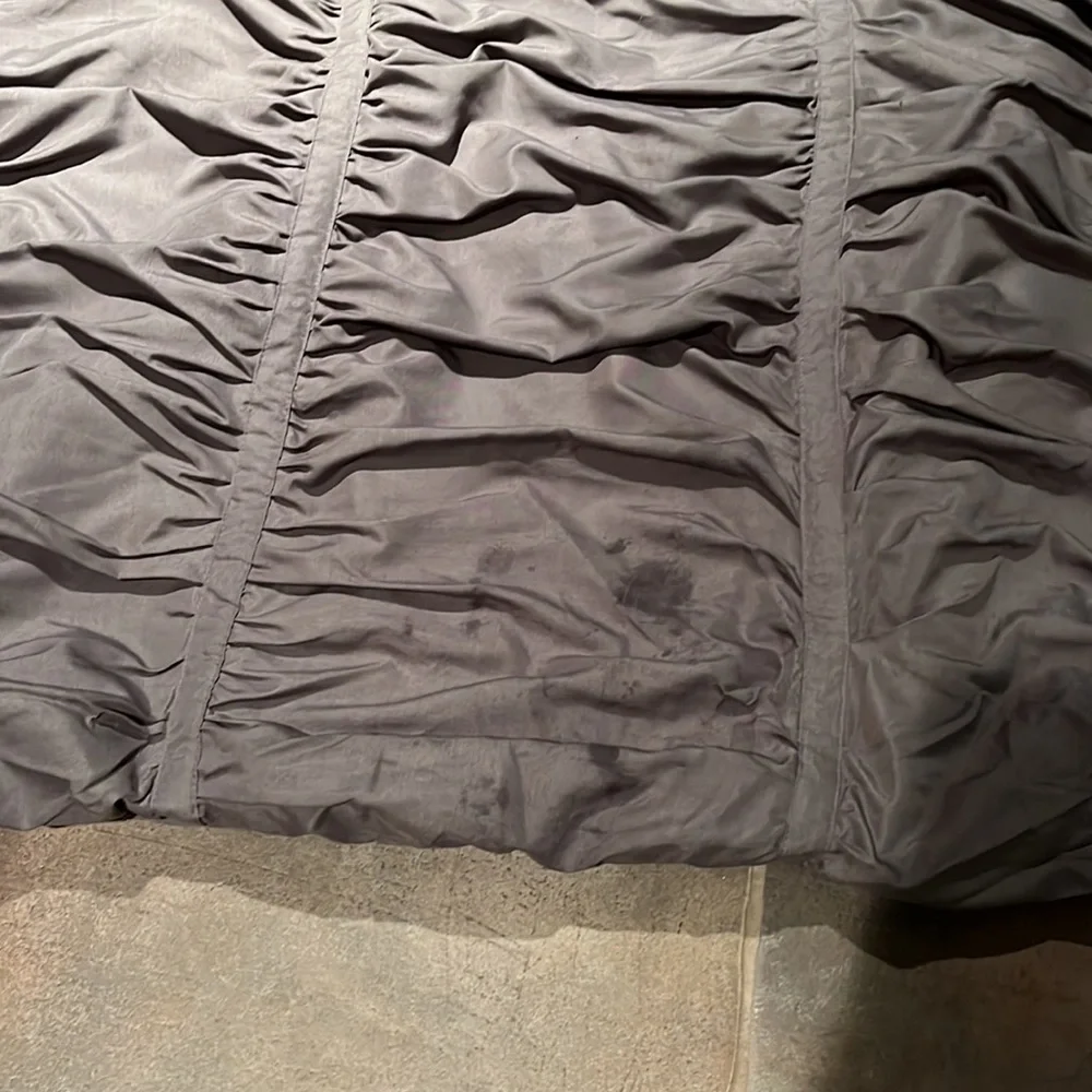 Twin XL Gray Grey.pleated comforter with sham dorm room bed college bedding